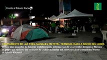 Campamento de las tres causales en total tranquilidad la noche del lunes