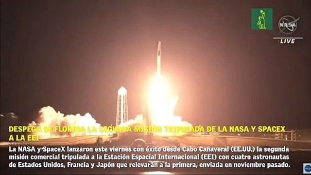 Despega de Florida la segunda misión tripulada de la NASA y SpaceX a la EEI