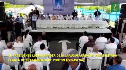 El Presidente Luis Abinader deja inaugurada la rehabilitada Planta de Tratamiento de Pontón (CORAVEGA)