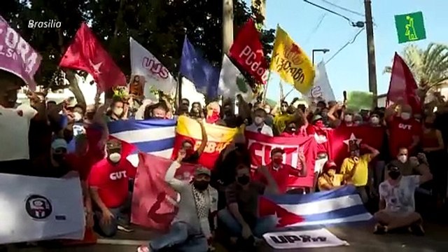 Manifestaciones en contra y a favor del gobierno de Cuba en embajadas de América Latina