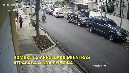 Hombre es arrollado en Gazcue mientras atracaba a una persona