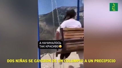 Dos niñas se cayeron de un columpio a un precipicio