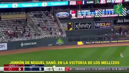 Jonrón de Miguel Sanó, en la victoria de los Mellizos.