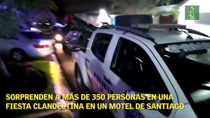 Sorprenden a más de 350 personas en una fiesta clandestina en un motel de Santiago