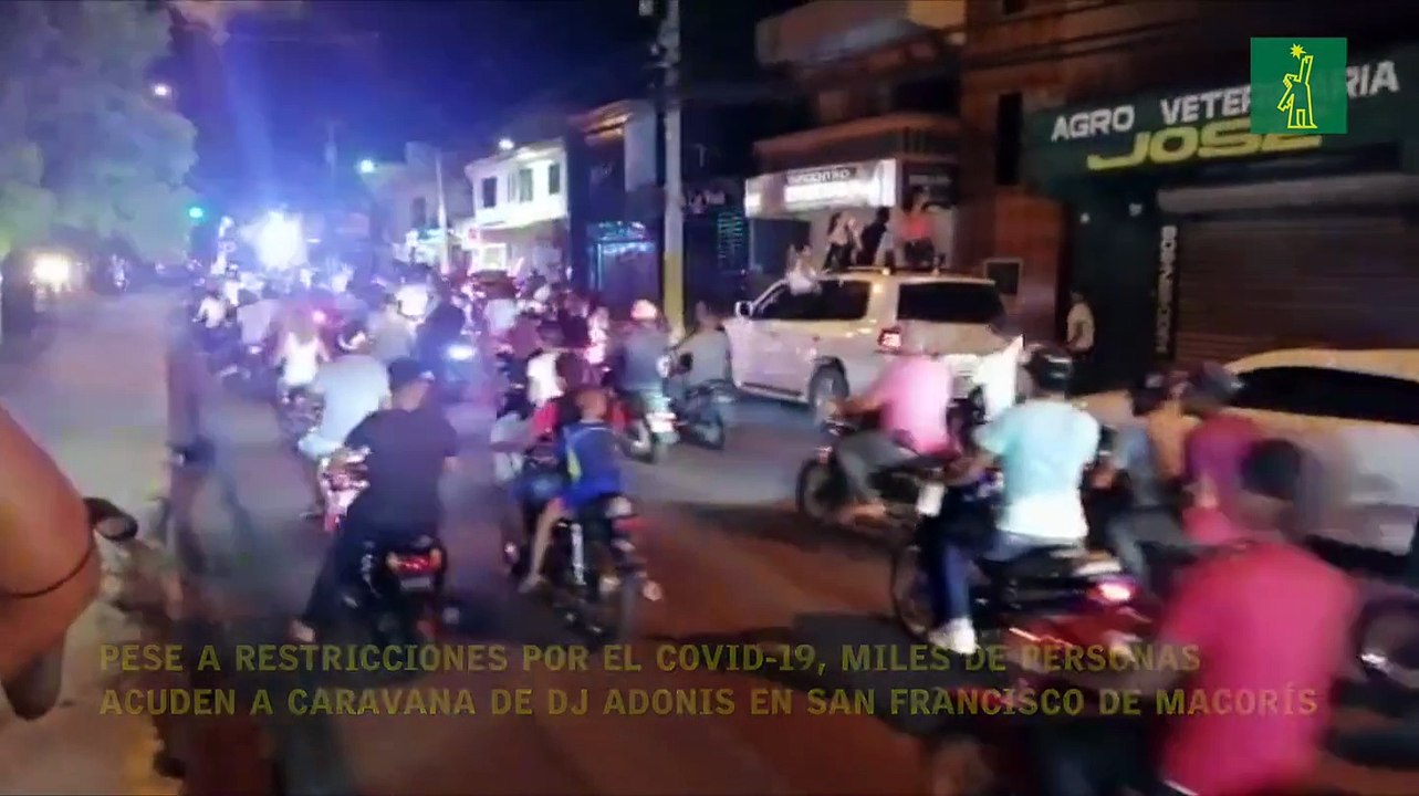 Pese a restricciones por el COVID-19, miles de personas acuden a caravana de Dj Adonis en San Francisco de Macorís