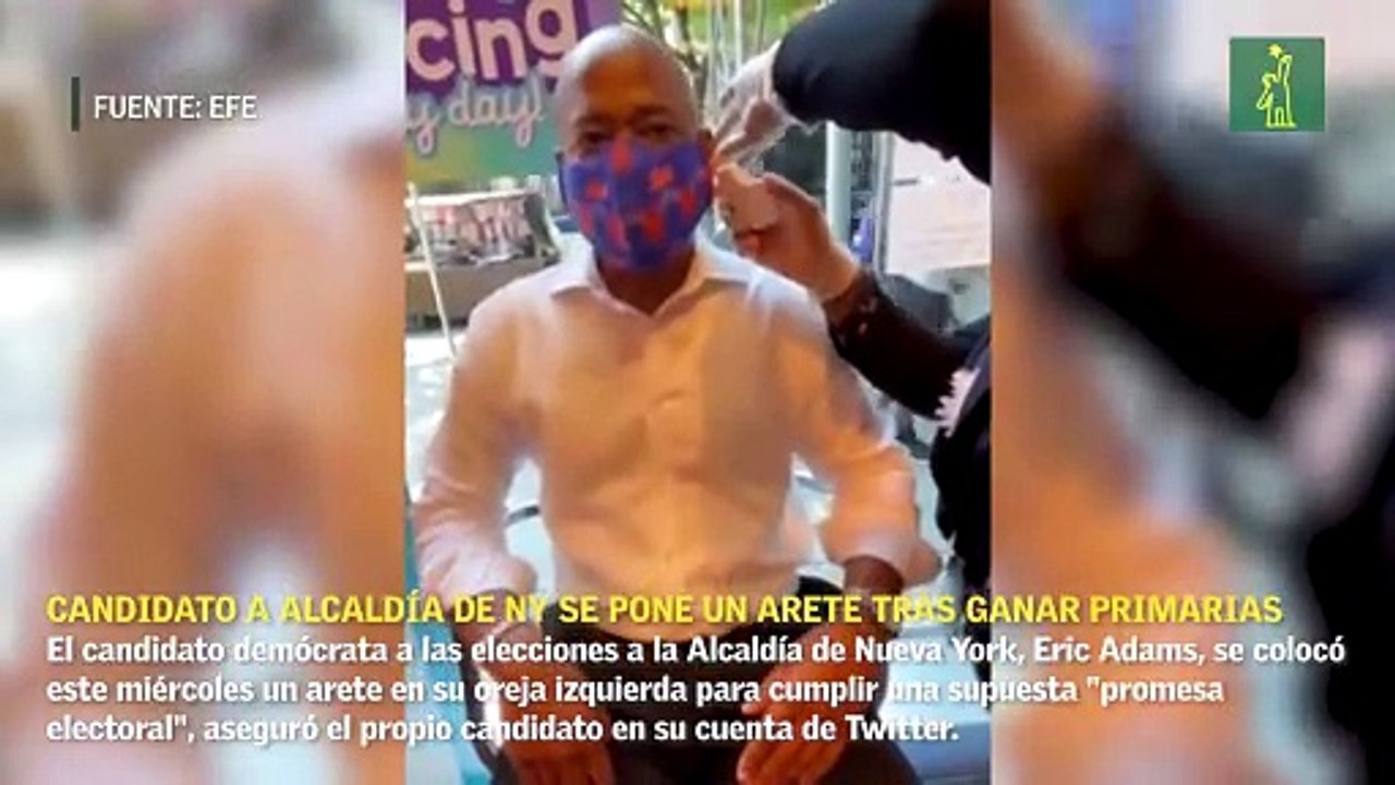 Candidato a alcaldía de Nueva York se pone un arete tras ganar primarias