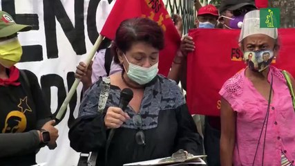 Grupo de salvadoreños protesta para derogar de ley para uso del bitcóin