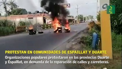 Protestan en comunidades de Espaillat y Duarte