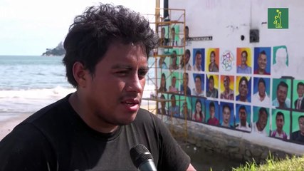 Los rostros de 50 desaparecidos son pintados en la playa mexicana de Acapulco