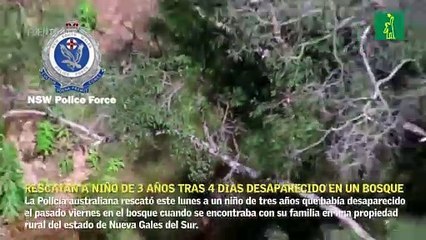 Rescatan a niño de 3 años tras 4 días desaparecido en un bosque de Australia