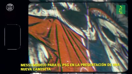 Messi modeló para el PSG en la presentación de una nueva camiseta