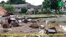 Daños por inundaciones de la tormenta tropical Henri en Waverly, Tennessee