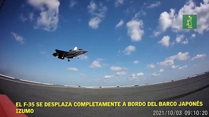 El F-35 se desplaza completamente a bordo del barco japonés Izumo