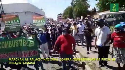 Marchan al Palacio Nacional contra construcción de presa de cola en Yamasá