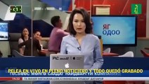Pelea en vivo en pleno noticiero y todo quedó grabado