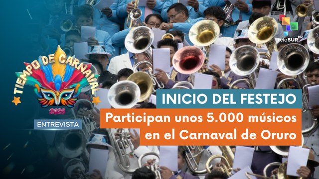 Bandas musicales participan en el carnaval de Bolivia