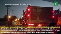 Camiones recogen basura de la Estación de Transferencia de Cancino