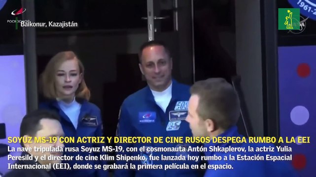 La Soyuz MS-19 con actriz y director de cine rusos despega rumbo a la EEI
