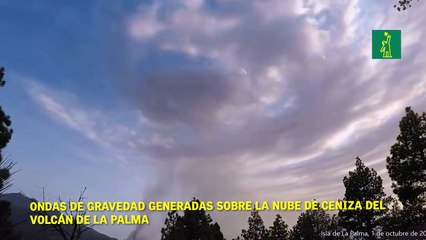 Ondas de Gravedad generadas sobre la nube de ceniza del  volcán de La Palma