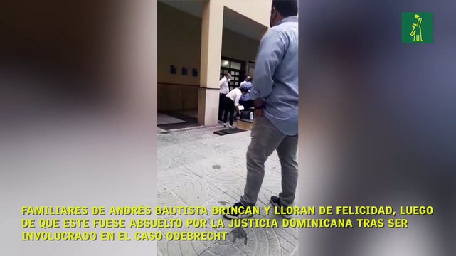 Familiares de Andrés Bautista brincan y lloran de felicidad, luego de que este fuese absuelto por la justicia dominicana tras ser involucrado en el caso Odebrecht