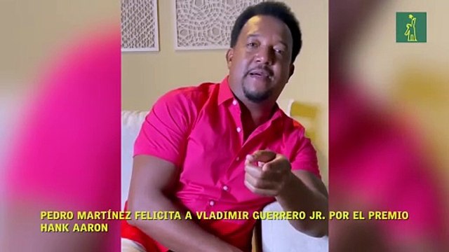 Pedro Martínez felicita a Vladimir Guerrero Jr. por el premio Hank Aaron