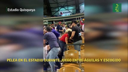 Pelea en el Quisqueya durante juego entre Águilas y Escogido