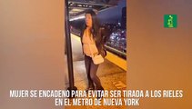 Mujer se encadenó para evitar ser tirada a los rieles en el Metro de Nueva York