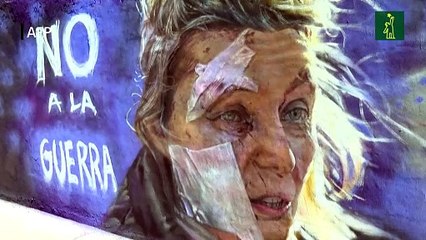 Mural pacifista en Argentina contra la guerra en Ucrania