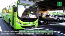 Usuarios del Metro podrán abordar autobuses de OMSA durante suspensión del servicio en el tramo elevado de la línea 1