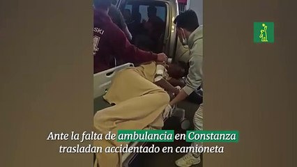Ante la falta de ambulancia en Constanza trasladan accidentado en camioneta