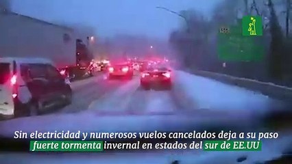 Sin electricidad y numerosos vuelos cancelados deja a su paso  fuerte tormenta invernal en estados del sur de EE.UU