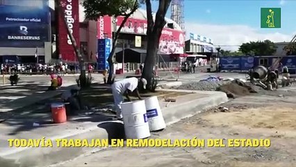 Realizan trabajos de remodelación esta mañana con el primer juego de la Serie del Caribe en acción
