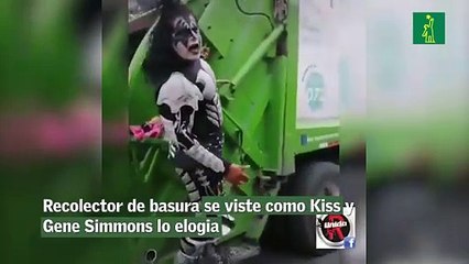 Recolector de basura se viste como Kiss y Gene Simmons lo elogia