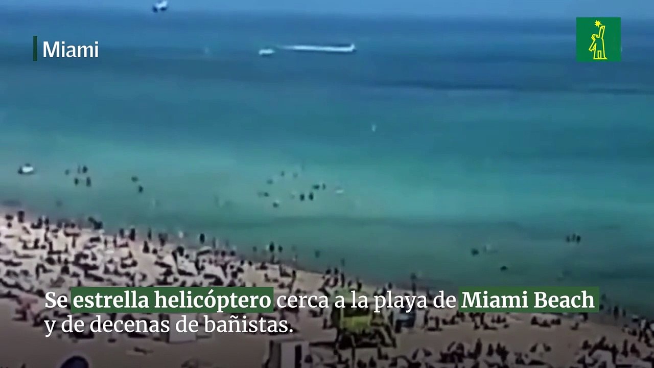 Helicóptero se estrella cerca a la playa de Miami Beach, en Florida