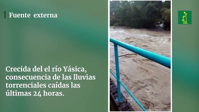 Crecida del el río Yásica, consecuencia de las lluvias torrenciales caídas las últimas 24 horas.