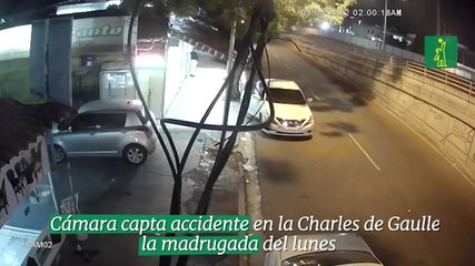 Cámara capta accidente en la Charles de Gaulle la madrugada del lunes