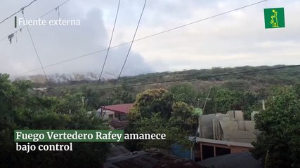 Fuego Vertedero Rafey amanece bajo control