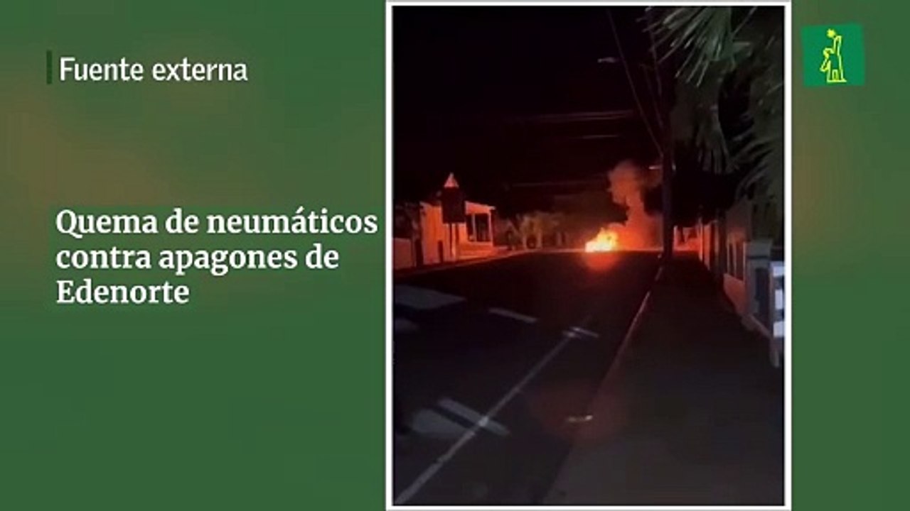Quema de neumáticos contra apagones de Edenorte