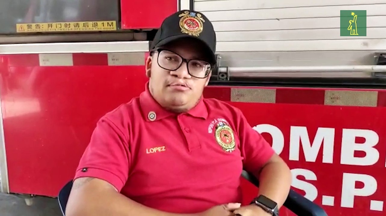 Josué Rafael López lleva desde los seis años sirviendo para el Cuerpo de Bomberos de San Pedro de Macorís