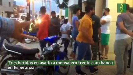 Tres heridos en asalto a mensajero frente a un banco en Esperanza