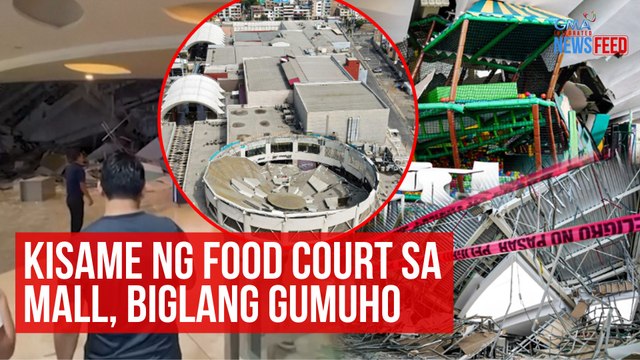 Kisame ng food court sa mall, biglang gumuho | GMA Integrated Newsfeed