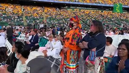 El papa Francisco celebró este martes una misa ante 50.000 personas en Canadá