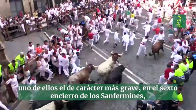 Un herido por asta de toro y cinco por contusiones en el sexto encierro