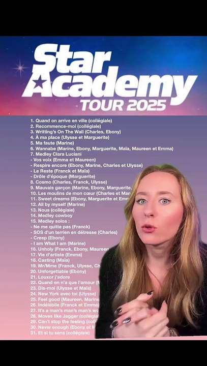 La Setlist du Star Ac Tour 2025 !