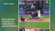 Byron Buxton  comienza un  triple play 8-5  para los Mellizos
