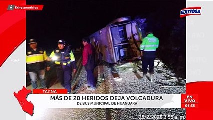 Tacna: Bus del Municipio de Huanuara sufre volcadura y deja más de 20 heridos