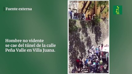 Hombre no vidente se cae del túnel de la calle Peña Valle en Villa Juana