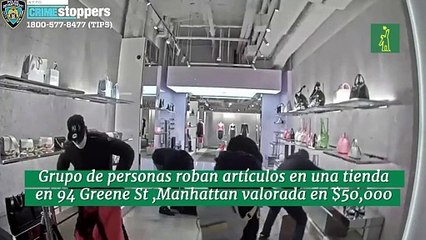 Grupo de personas roban artículos en una tienda  en 94 Greene St ,Manhattan valorada en $50,000