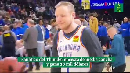 Fanático del Thunder encesta de media cancha y gana 20 mil dólares