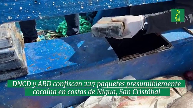 DNCD y ARD confican 227 paquetes presumiblemente cocaína en costas de Nigua, San Cristóbal